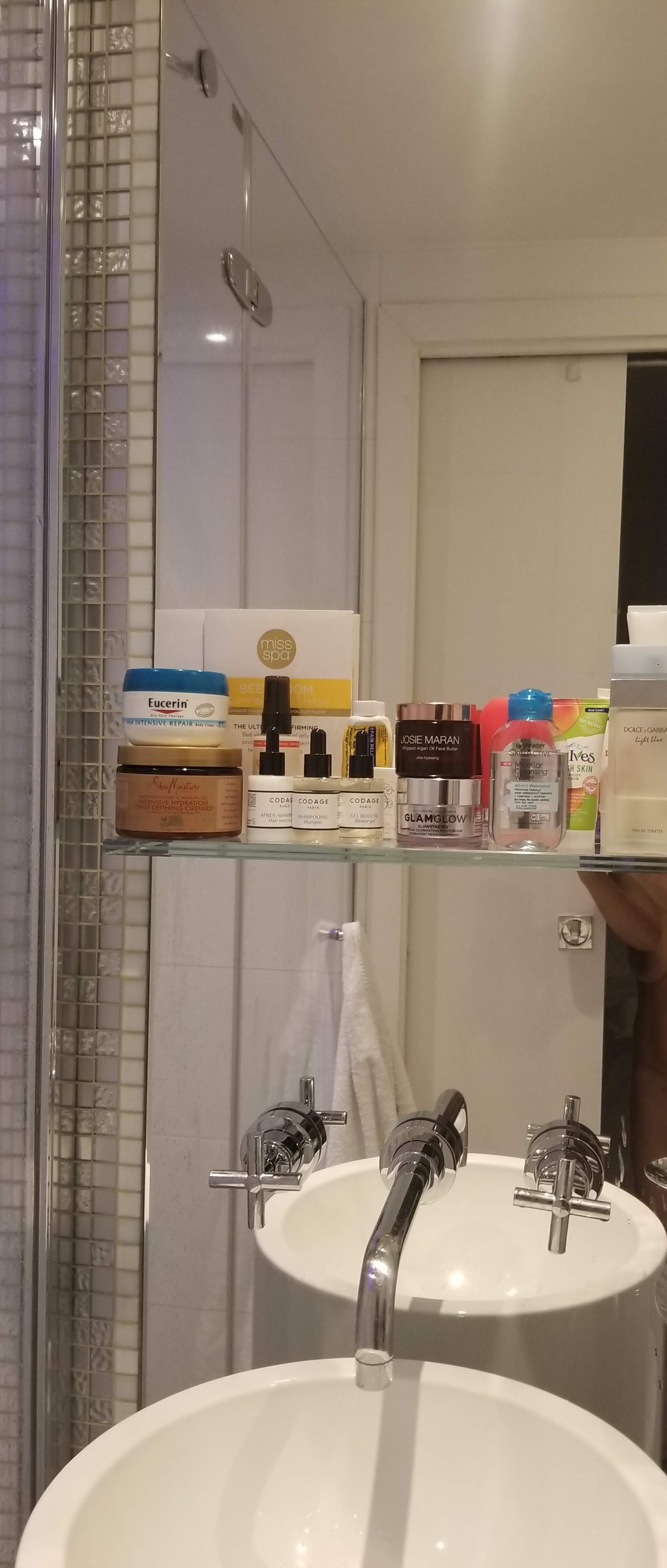 Beauty Products in bathroom Hotel R de Paris May 2019
