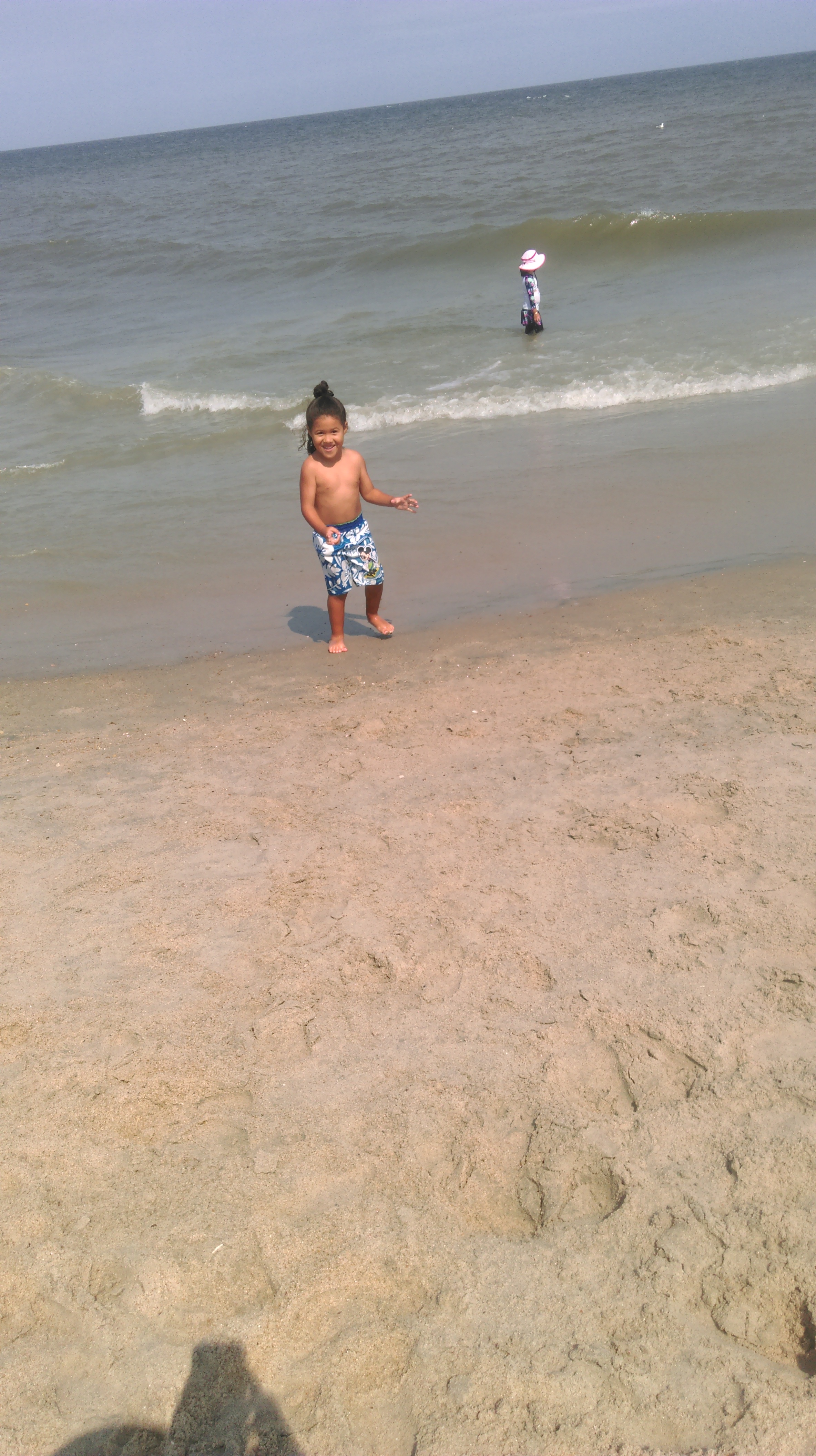 My sons first time at the beach