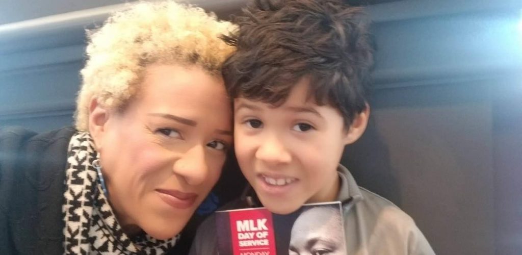 Me and my son at MLK-Volunteer-Feb 2020