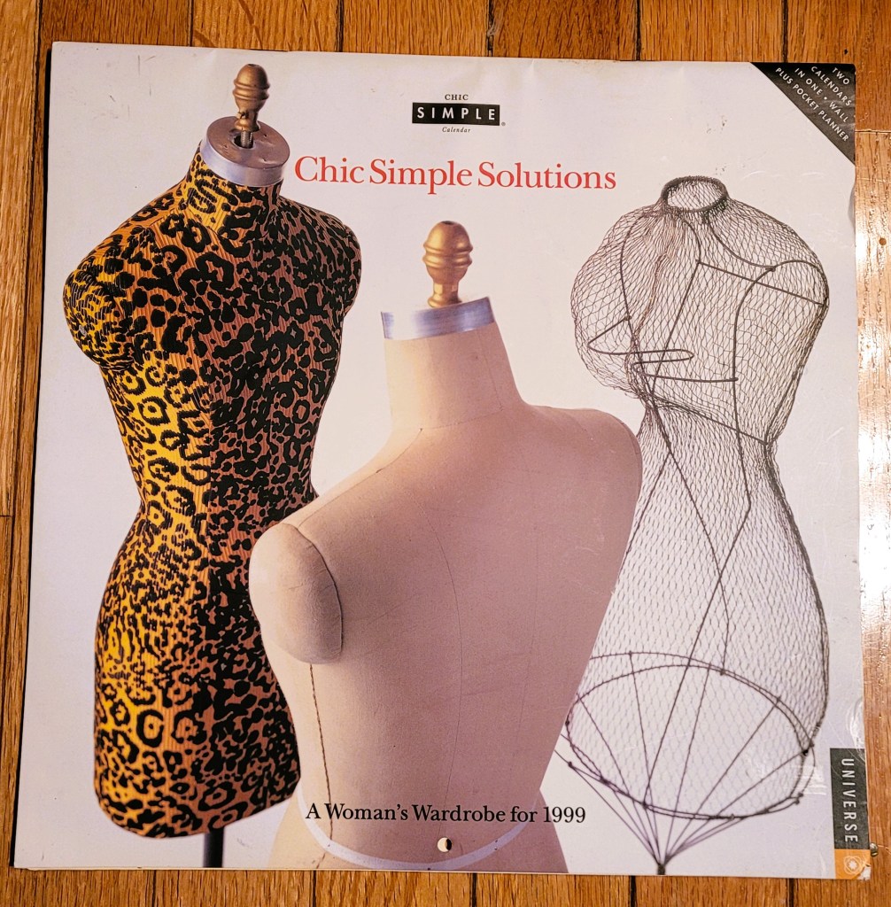 chic simple calendar cover 1999